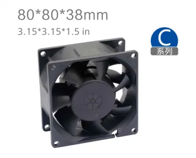 38mm 1200rpm*80*80 Ventilador axial de CC de alta velocidad para control industrial Equipo