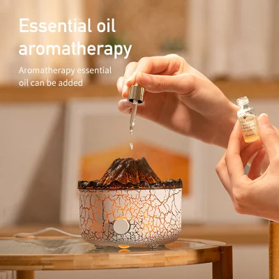 Nuevo diseño Flama volcánica Lavava Aroma Diffuser OEM Personalización al por mayor Difusor de aromaterapia de sobremesa con luz nocturna