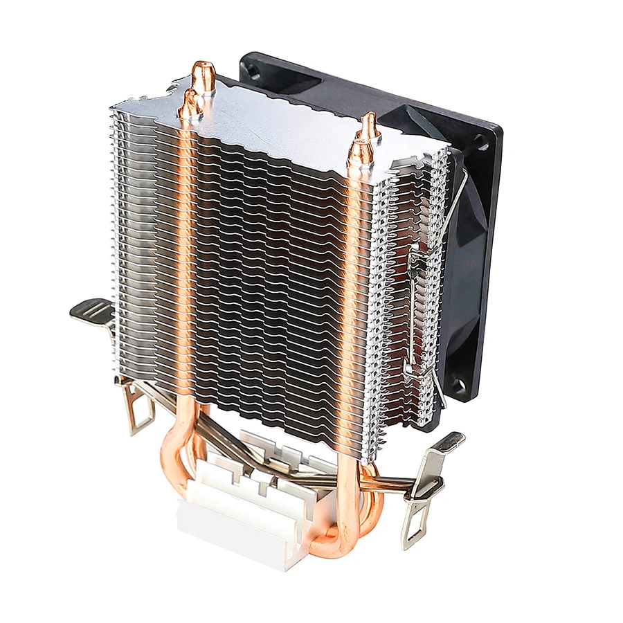 8cm Fan for Intel AMD 2 Copper Pipe CPU Cooler Dual Heat Pipes Radiator Computer Cooling Silent