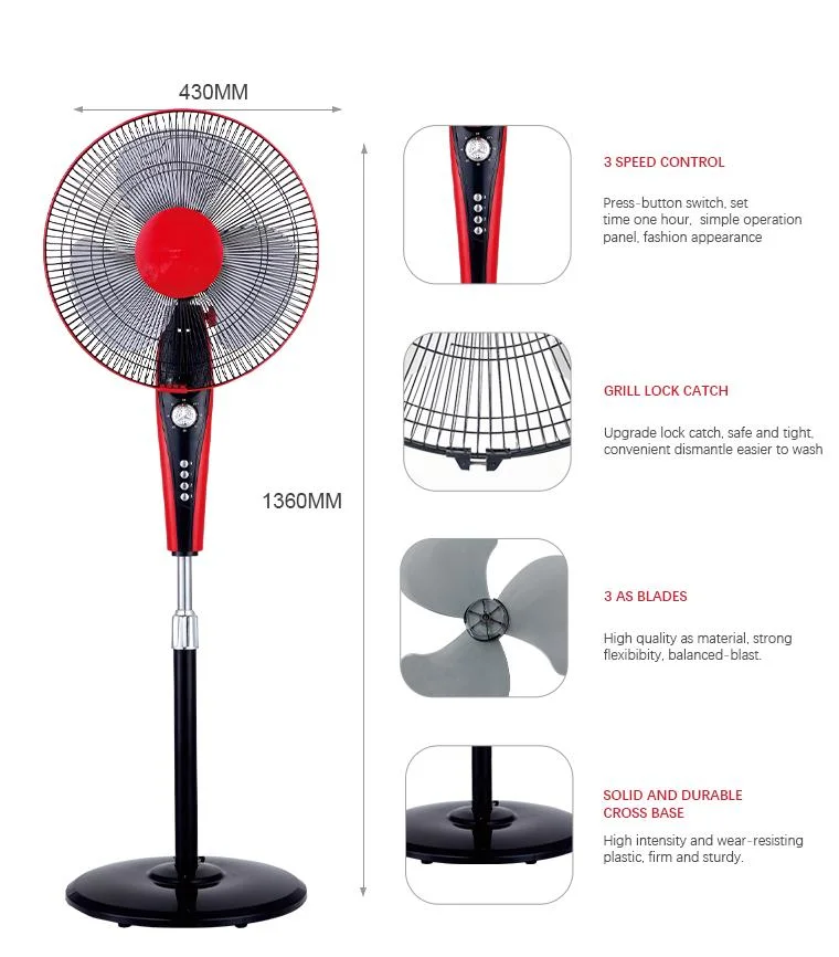 Good Quality Factory Directly 16 Inch Oscillating Standing Fan