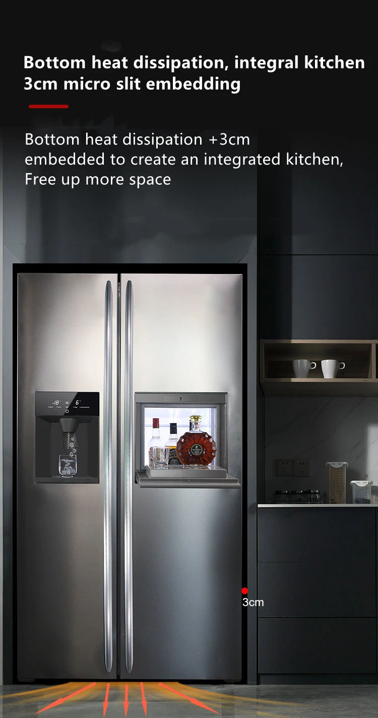 Yunlei-Household High-End Air-Cooled Frost-Free Frequency Conversion High-End French Side-by-Side Refrigerator