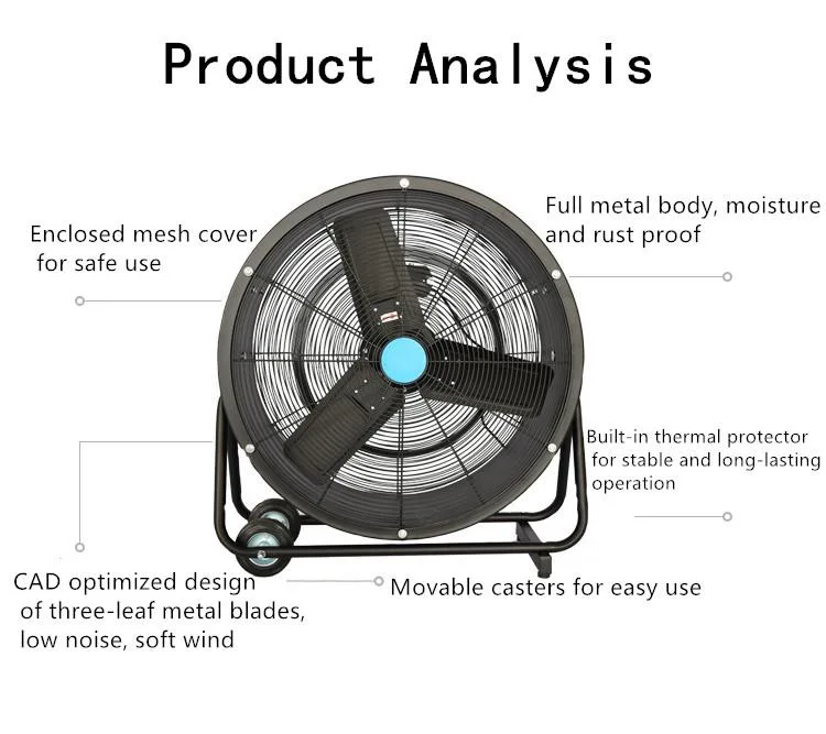 Hot Sale 600mm High Power Electric Floor Fans Commercial Ventilation Fan