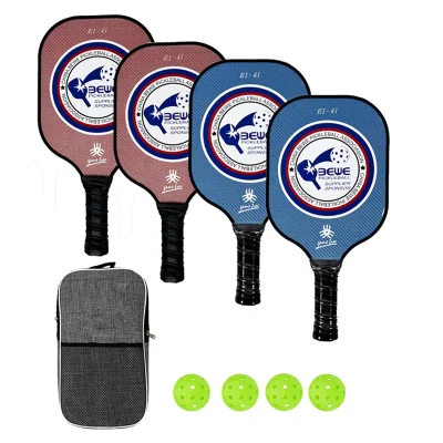 Customized OEM Logo Usapa Passed PE Honeycomb Pickleball Paddle Set of 4 with Carry Bag