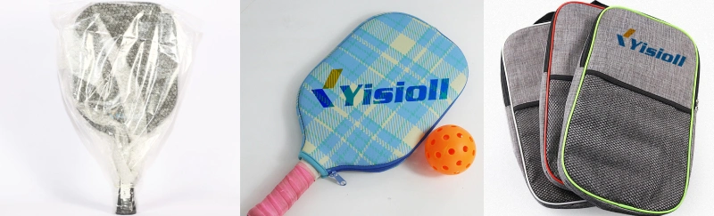 OEM High-End Carbon Fiber Weave T700 3K 12K 18K Thermoforming Unibody Encased Elongated Pickleball Paddle