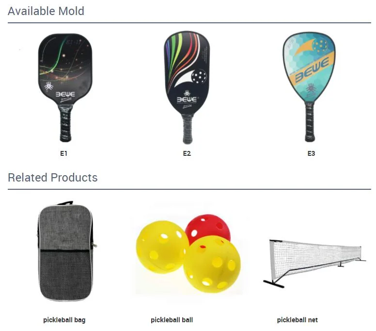 Customized OEM Logo Usapa Passed PE Honeycomb Pickleball Paddle Set of 4 with Carry Bag