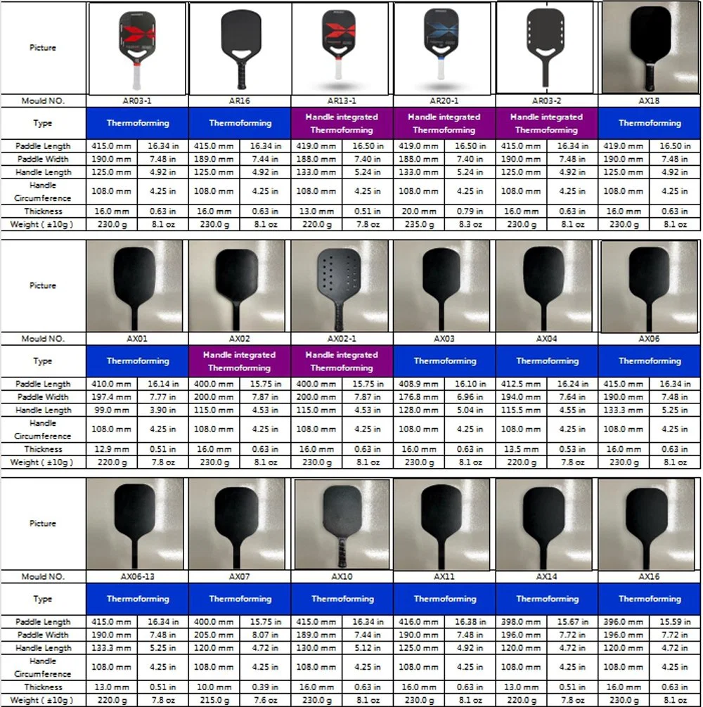 Usapa Approved Glass Carbon Fiber Graphite Composite Pickleball Paddle