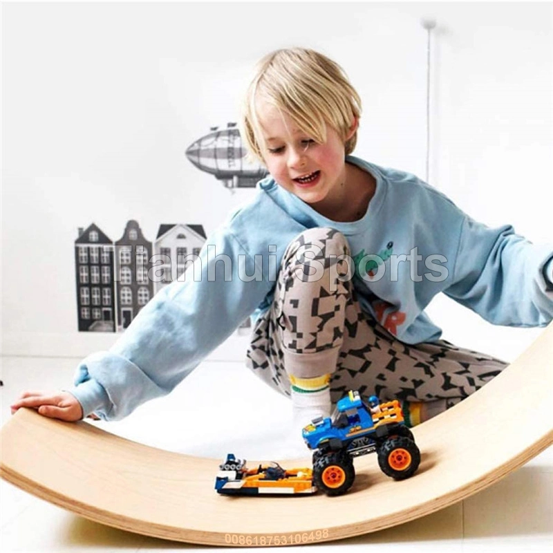 New Training Fitness Yoga Wooden Kids Standing Balance Board Maze Balance Board for Bamboo Kids Wobble Board Wood Double