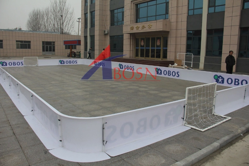 40mx20m Floorball Rink Barrier Outdoor Floorball Rinks Boards PP Board of White Floorball Rink