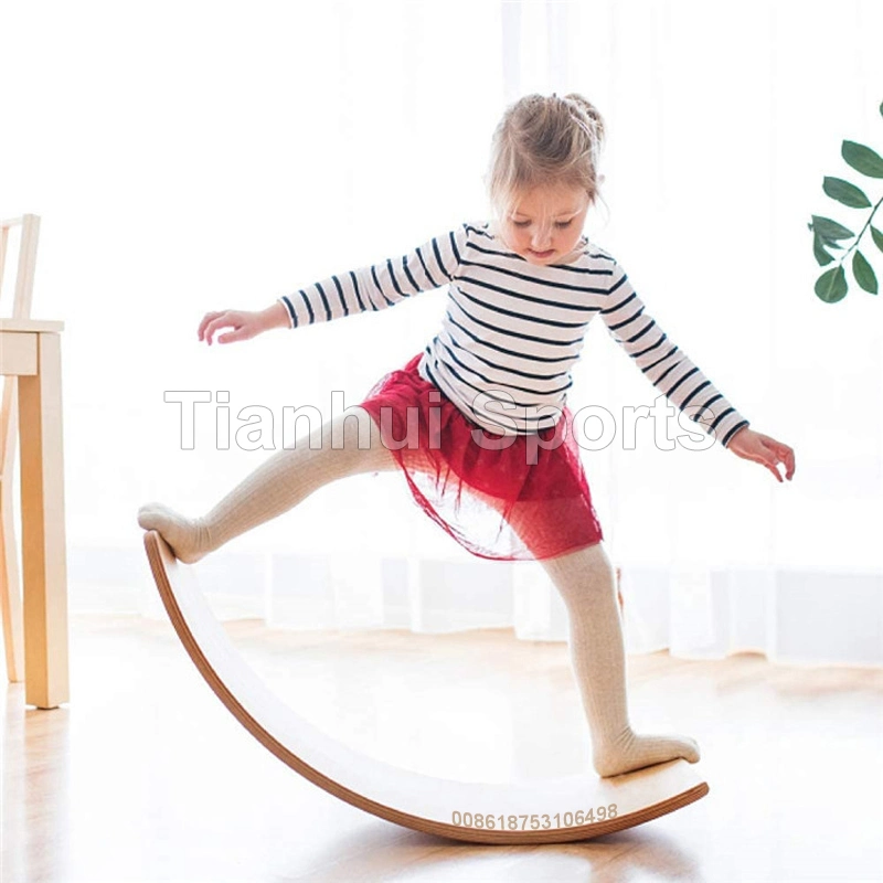 New Training Fitness Yoga Wooden Kids Standing Balance Board Maze Balance Board for Bamboo Kids Wobble Board Wood Double