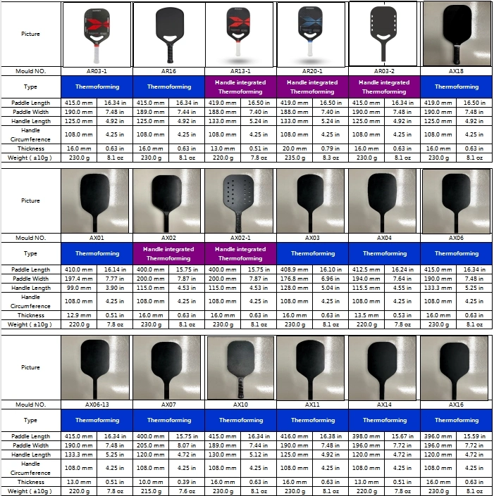 Usapa Approved Glass Carbon Fiber Graphite Composite Custom Logo Pickleball Paddle