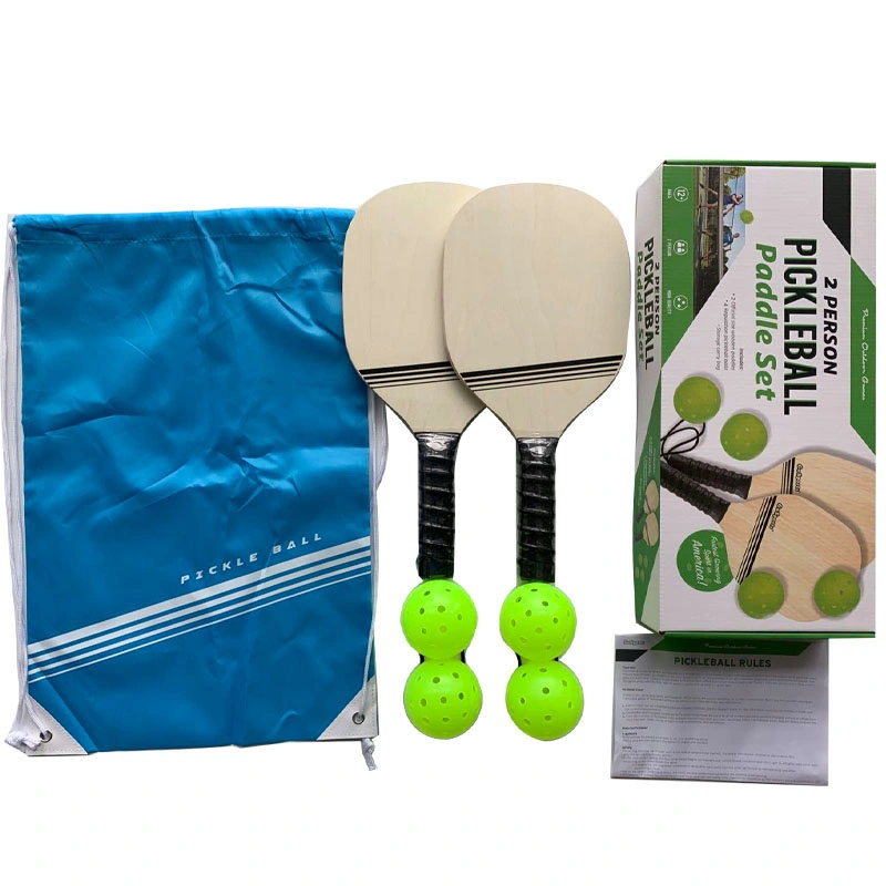 Pickleball Paddle Set 2 Rackets 4 Balls Pickleball Paddle Wood