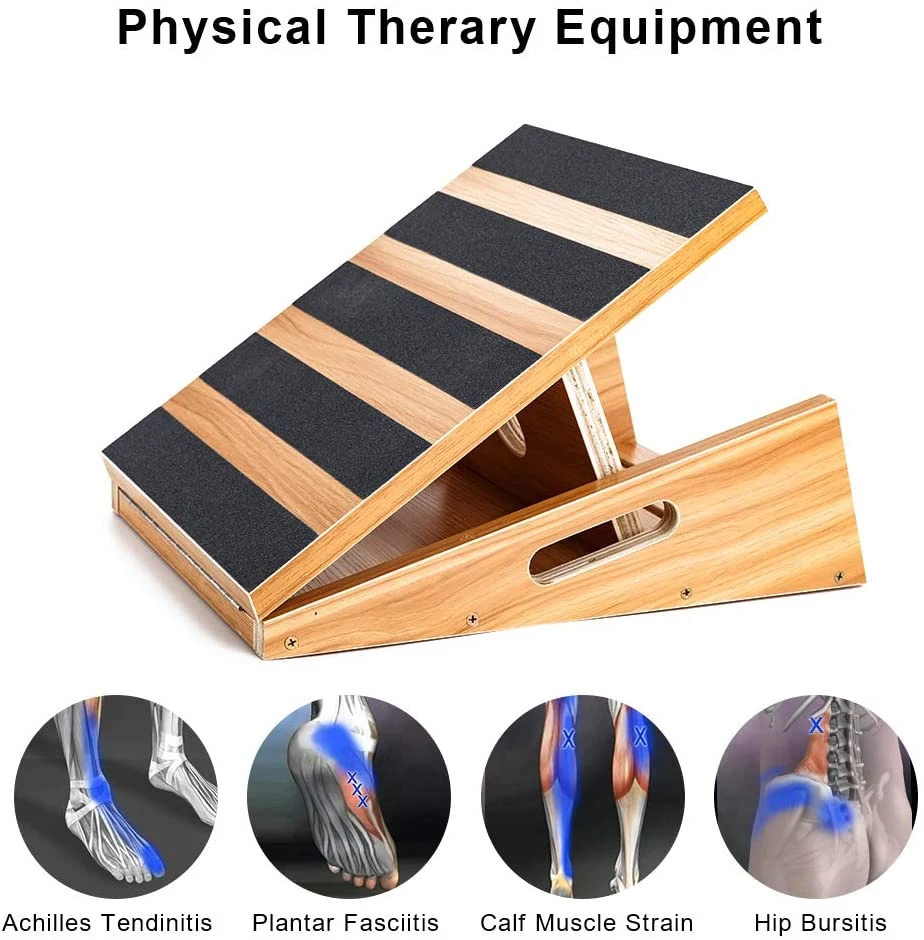 Professional Wooden Slant Board Exercise Rehabilitation Adjustable Incline Calf Stretch Boardready to Ship