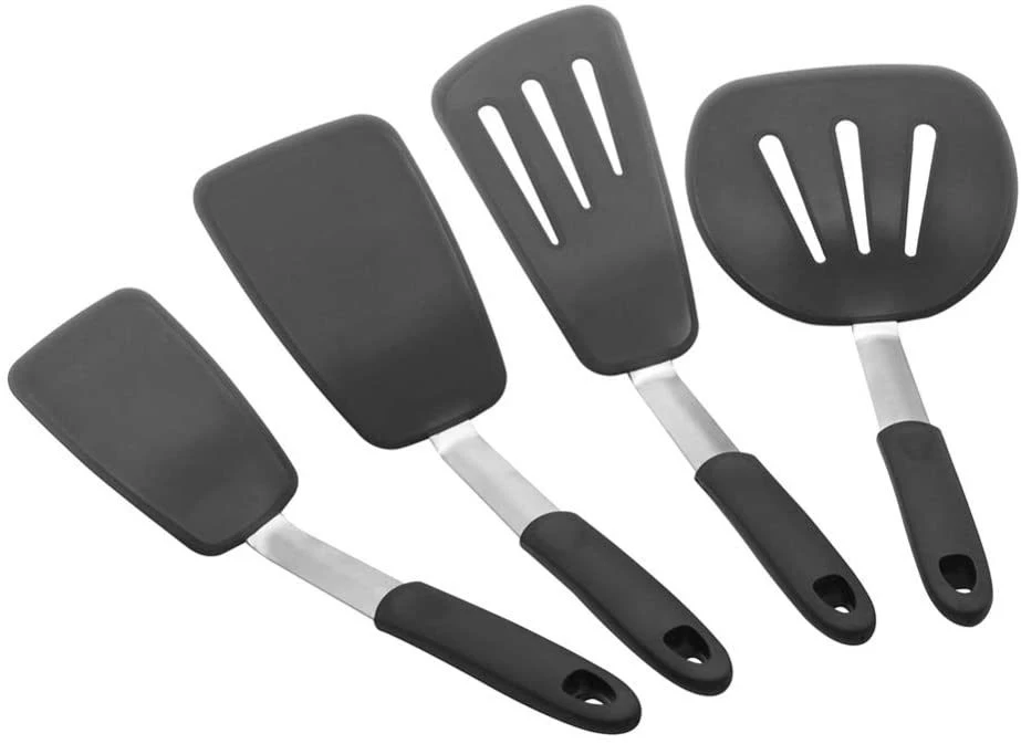 4 Piece Professional Silicone Turner Spatula Premium Flexible Silicone Spatula Set Silicone Cooking Utensil Set Kitchen Spatulas Bl12261