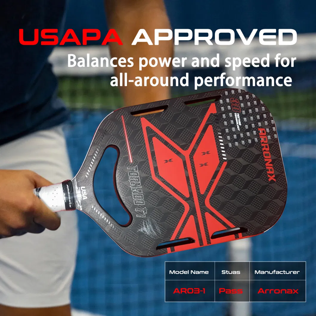 Arronax Usapa Approved T700 Thermoformed Pickleball Racket 3K Carbon Fiber Pickleball Racquet Polypropylene Honeycomb Core