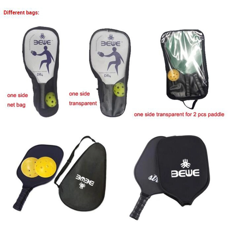 Customized OEM Logo Usapa Passed PE Honeycomb Pickleball Paddle Set of 4 with Carry Bag