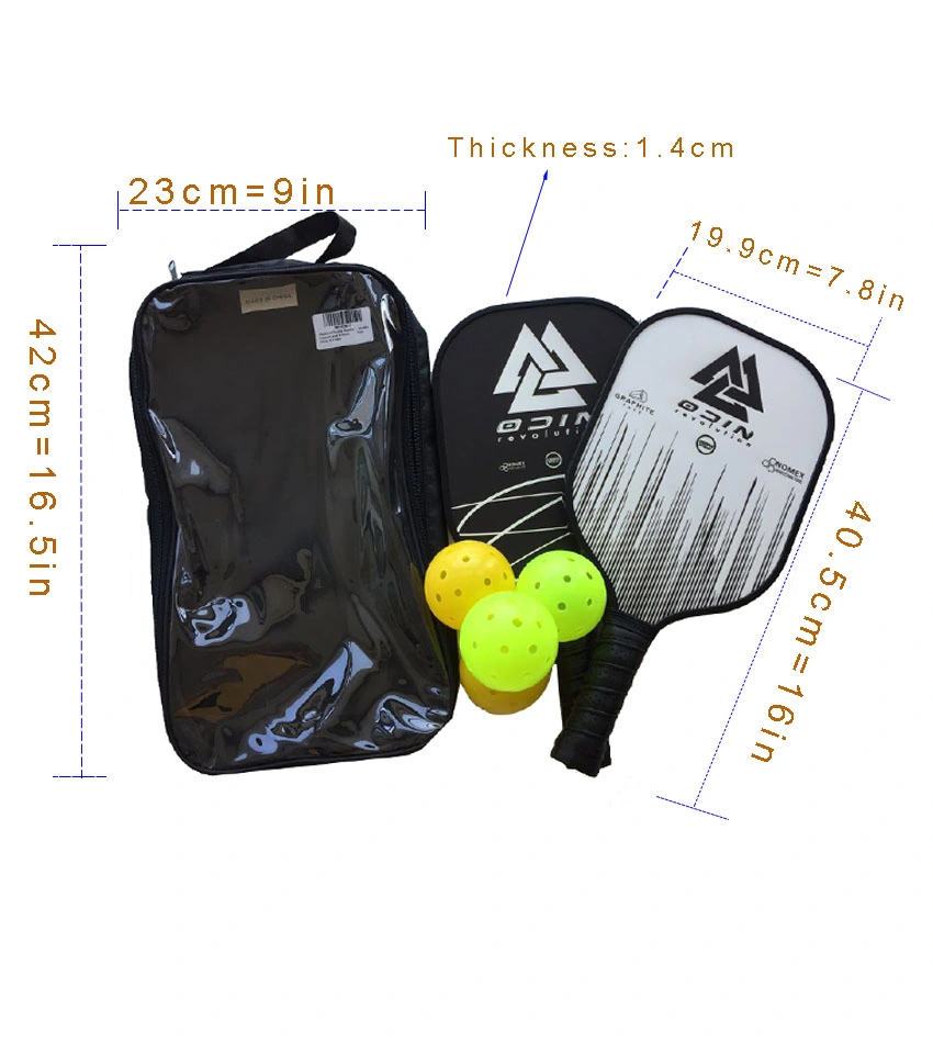 Pickleball Paddles Set with Graphite Face 4 Pickleball Balls 1 Carry Bag