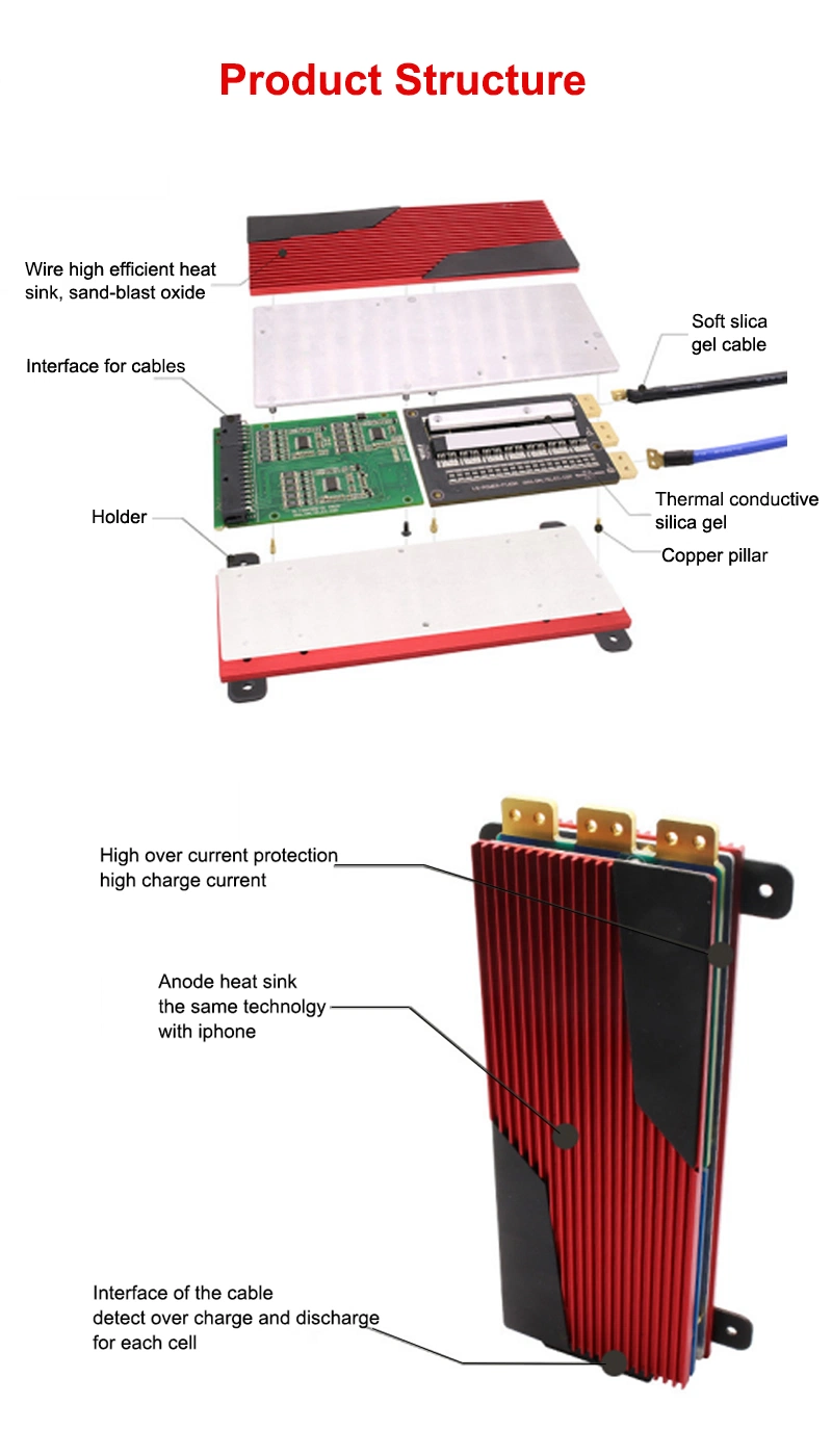 BMS 10s 15A 25A 35A 45A 60A Protection Circuit Board for 3.7V 36V Lithium Battery Pack Waterproof with Balance