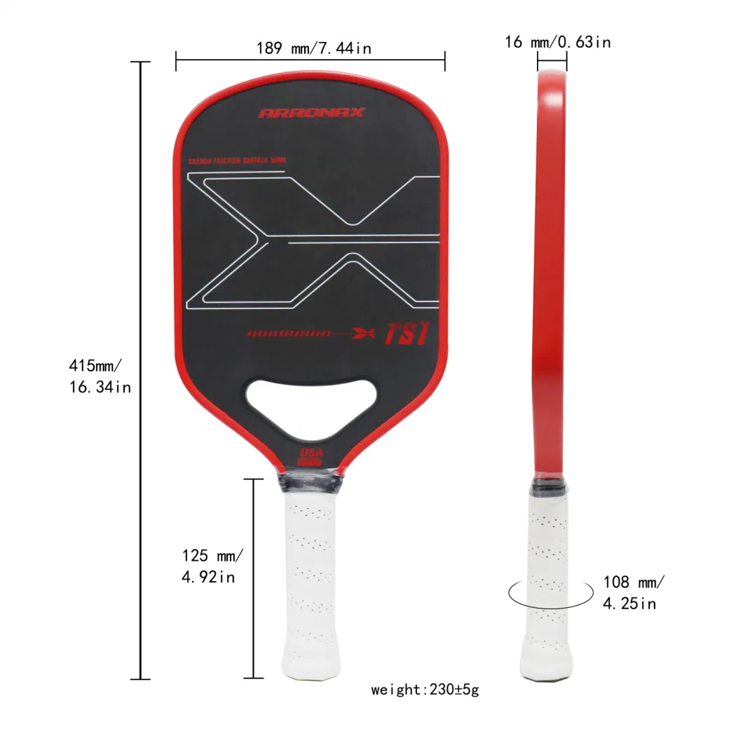 16mm Pickleball Paddle Thermoformed Integrated Molding Foam Inject Pickle Ball Paddles Toray T700 Carbon Fiber Pickleball Paddle