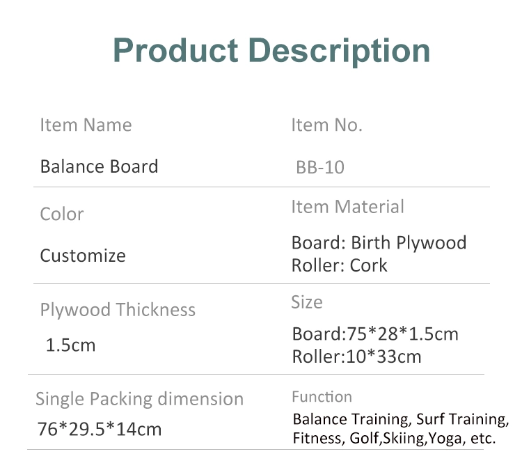 Birth Plywood Wooden Balance Board with Cork Roller for Yoga Juggle Soccer Hockey Skateboarding Leg Exercises Surfing