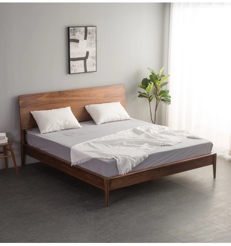 North American Black Walnut Modern Minimalist Solid Wood Bed