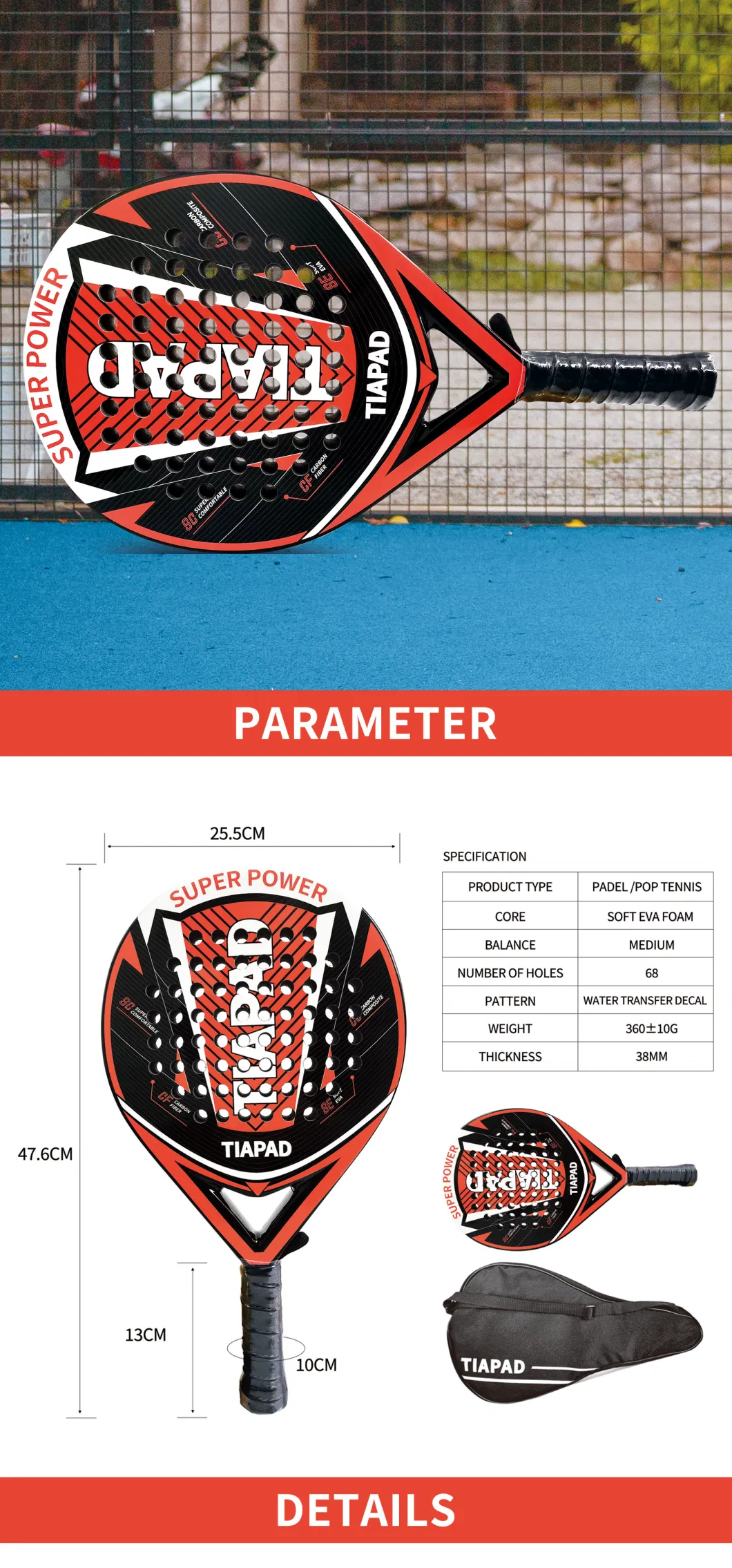 Custom Logo Padel Cool Tennis Racket Tennis Pickleball Paddle Racquet