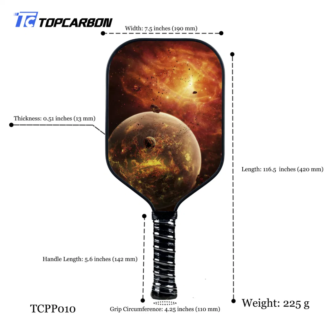 High-End Full Toray Carbon Hot-Molding Integrated Edgeless Pickleball Paddle