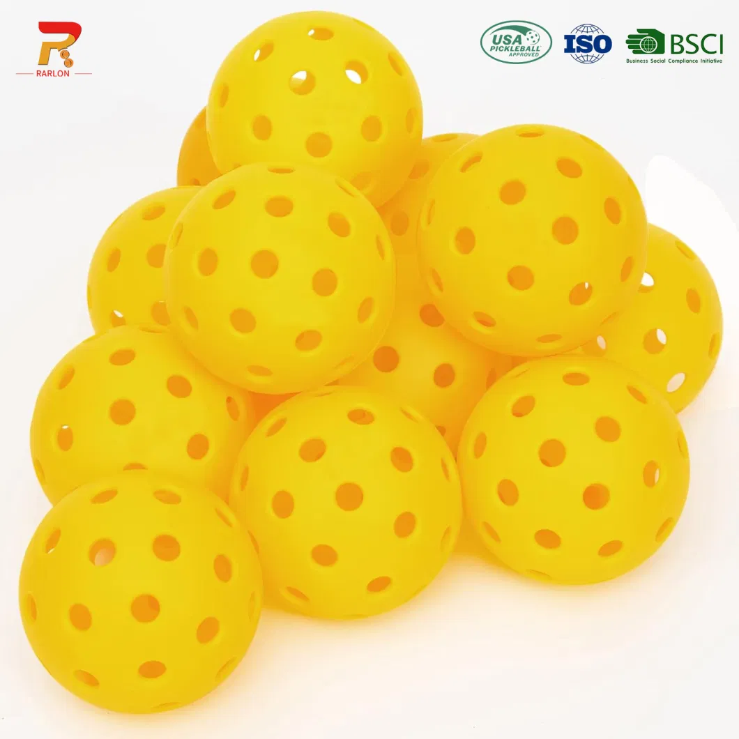 Customized Pickleball Balls Logo High Quality Usapa Outdoor 40 Holes Pickleball Ball