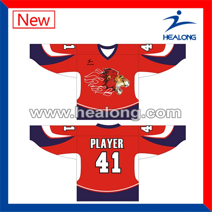 Healong China Manufacturer Sports Clothing Gear Sublimation Junior Ice Hockey Jerseys