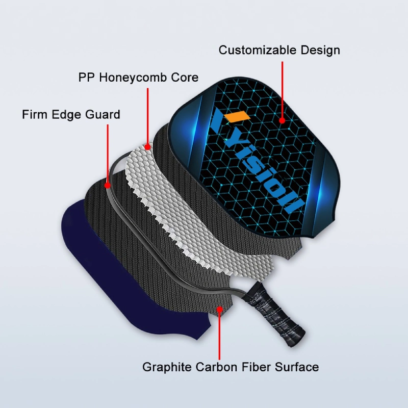 2024 Custom 13mm/16mm Thickness T700 Graphite Raw Carbon Textured Surface Pickleball Paddle