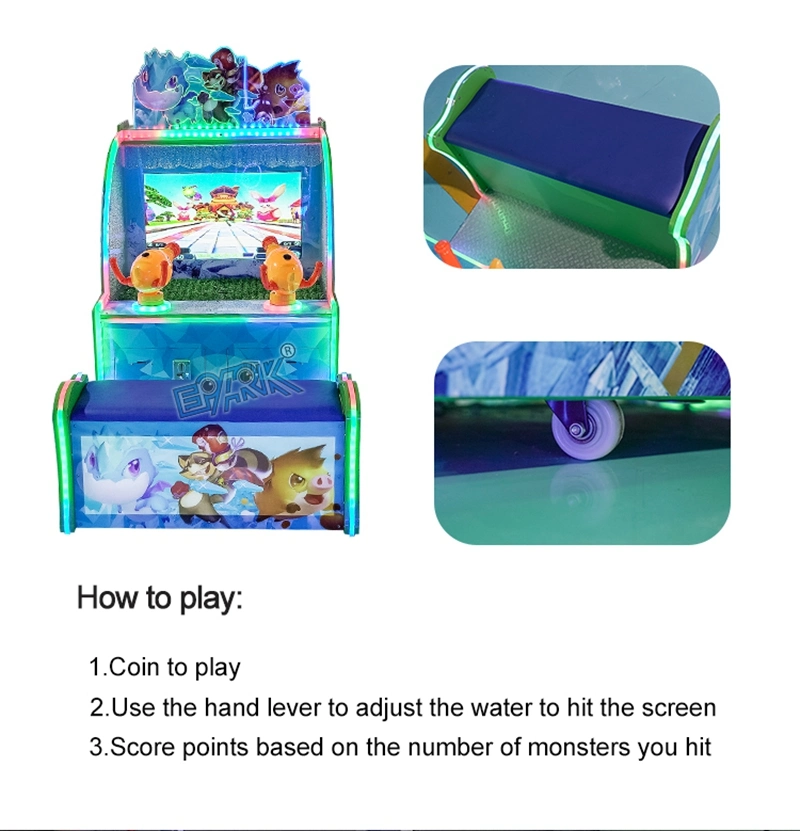 Indoor Coin Operated Arcade Children&prime;s Frozen Sharpshooter Water Shooting Machine with Seat