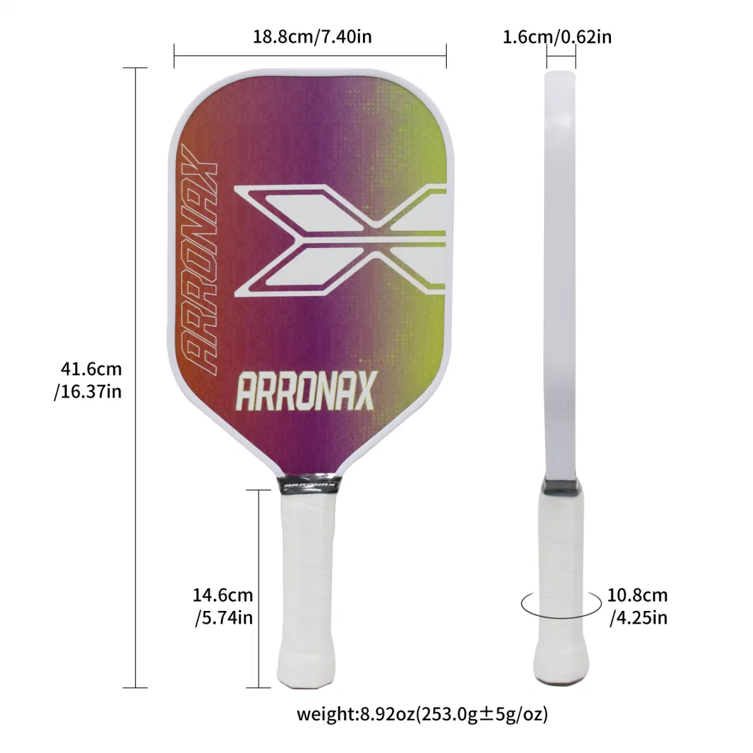 16mm Core Fiberglass Polypropylene Honeycomb Core Traditional Shape Pickleball Paddle