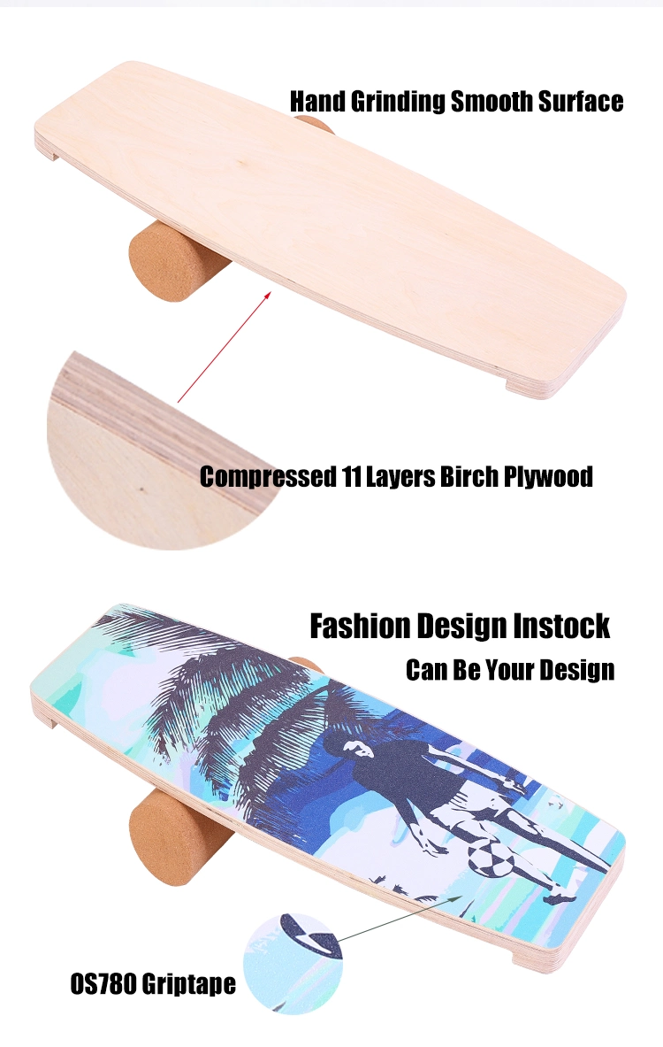 Wooden Balancing Board to Exercise and Build Core Stability, Wobble Board for Skateboard, Hockey, Snowboard, Surf Training Core Strength Golf Swing Trainer