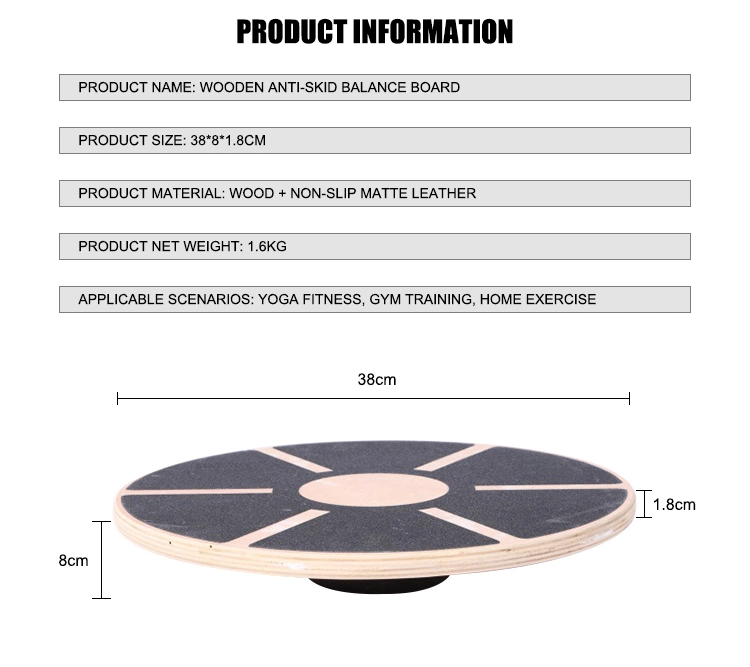 Fitness Training Yoga Exercise Wooden Wobble Balance Board