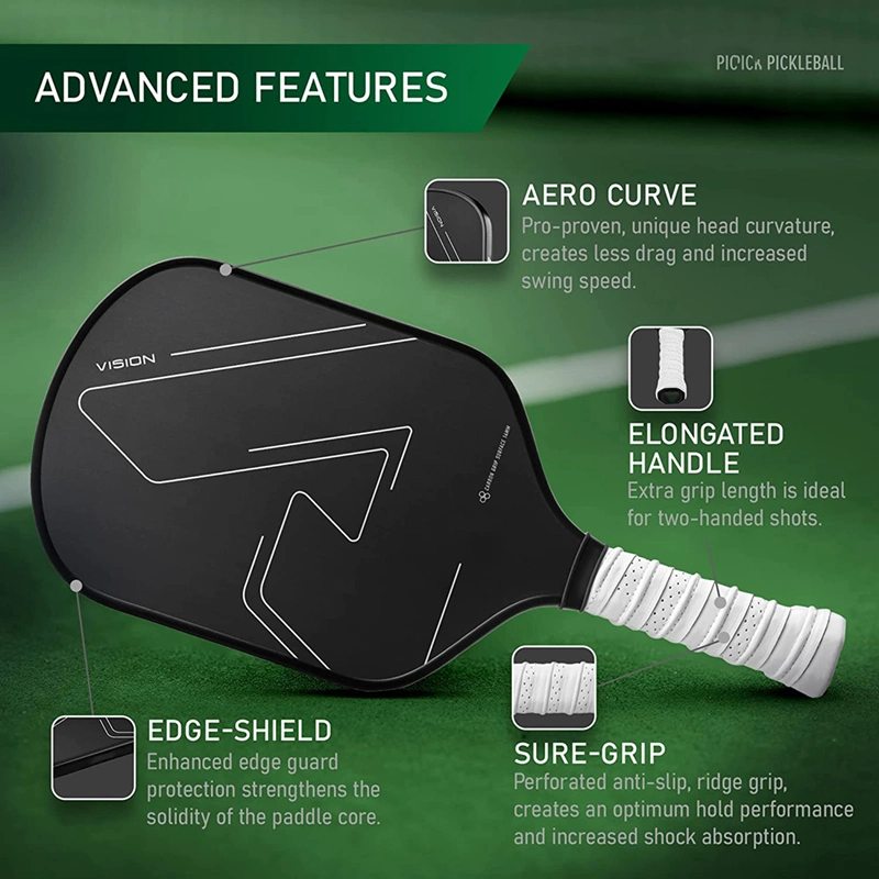 Pickleball Paddle with Textured Surface Technology for Maximum Spin and Control