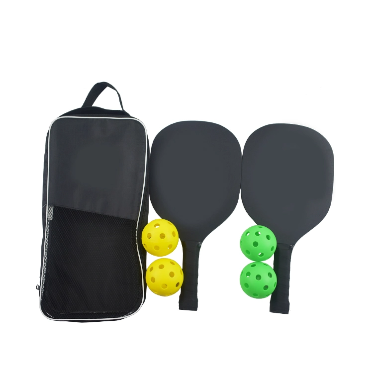 Wooden Pickleball Paddle Beach Racket Pick Paddle Set with Four Balls