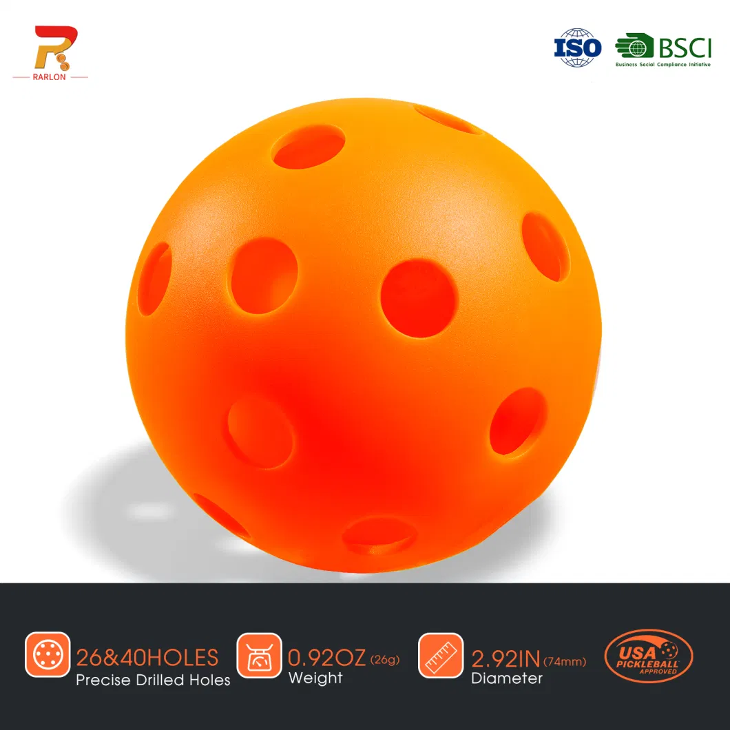 Customized High Quality Pickleball Balls Usapa Outdoor 40 Holes Pickleball Ball