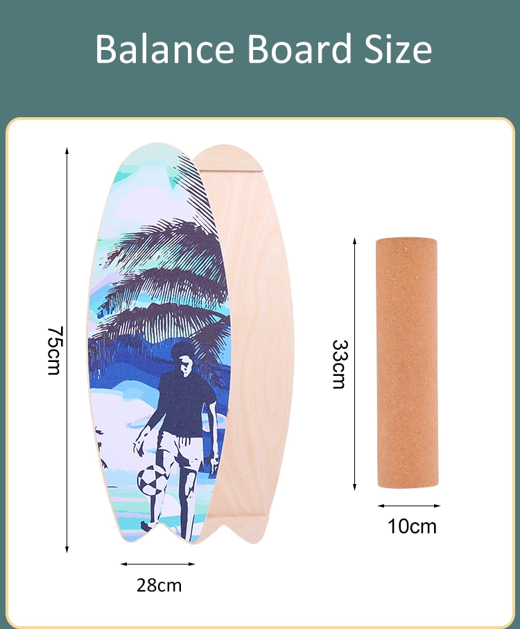 Wooden Balancing Board Exercise and Build Core Stability Wobble Board for Golf Skateboard Hockey Snowboard &amp; Surf Training