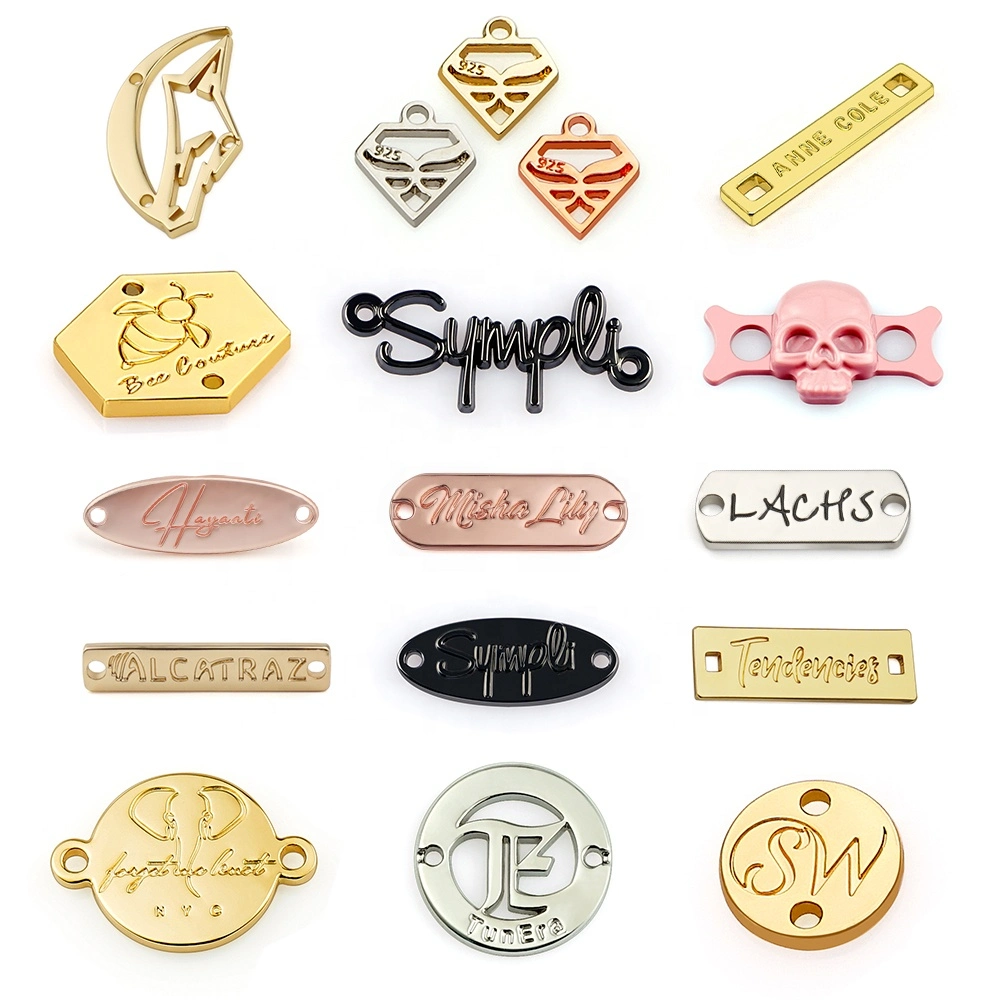 Custom High Quality Decorative Logo Brand Name Metal Tag for Clothing
