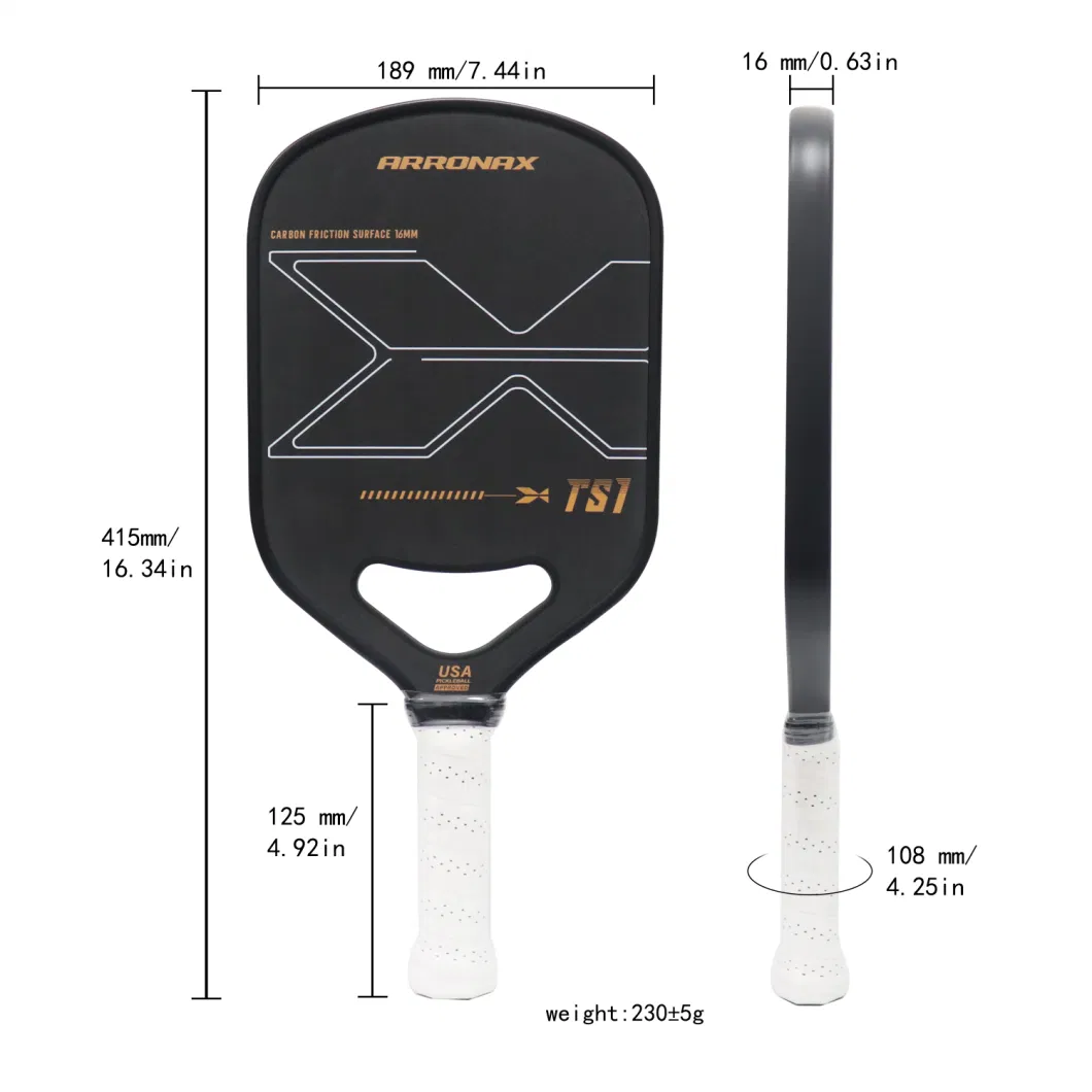 Custom Full Carbon Fiber Surface Rough Surface Pickleball Paddles