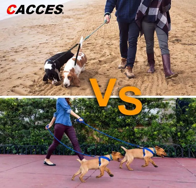 Cacces Double Dog Lead Dual Leash No Tangle PT102L Dual Two Dog Leads for Training, Walking Dual Two Clips Dog Lead Universal Original Supply Cheap Wholesale