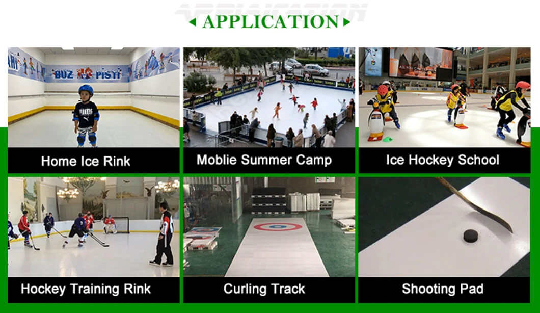 15-20mm Thick Hockey Revolution Dryland Skateable Puzzel Type UHMWPE Artificial Ice Rink Tiles