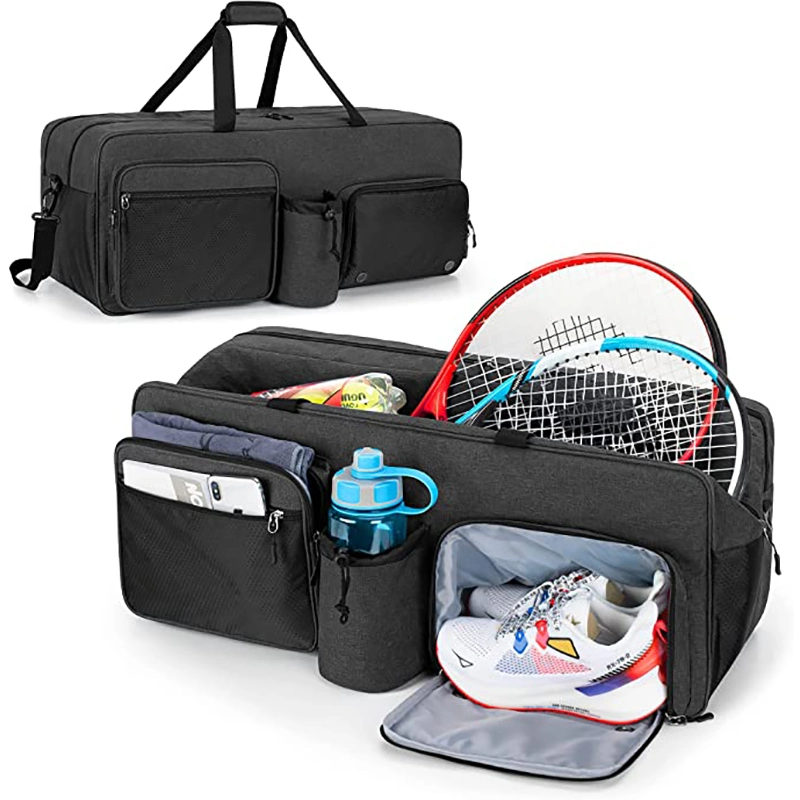 Pickleball Badminton Tennis Rackets Duffle Bag with Separate Shoe Compartment