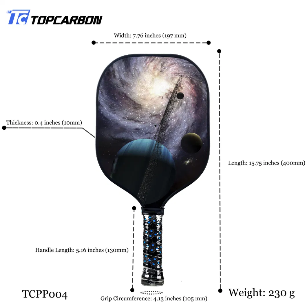 Factory Hot Selling Graphic Custom Carbon Fiber Fiberglass PP Honeycomb Pickleball Paddle