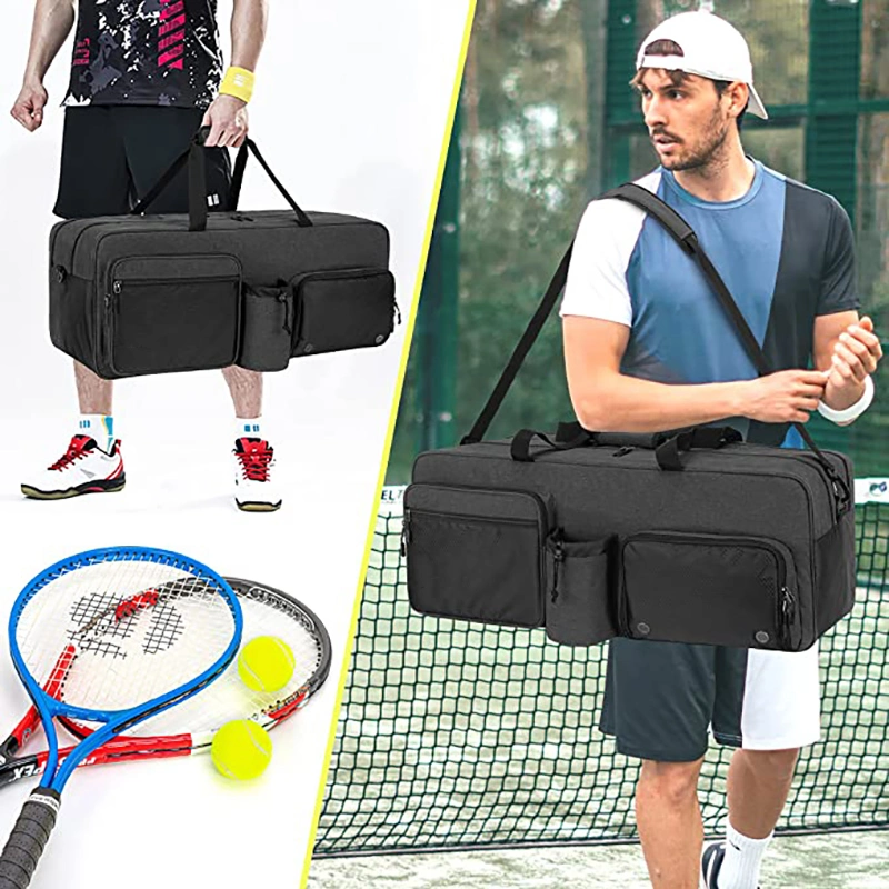 Pickleball Badminton Tennis Rackets Duffle Bag with Separate Shoe Compartment