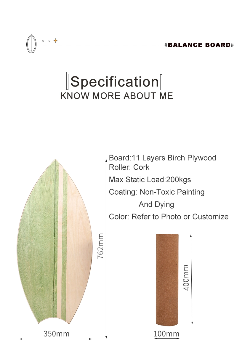 Balance Board for Sup Training with Cork Roller Indoor and Outdoor Use