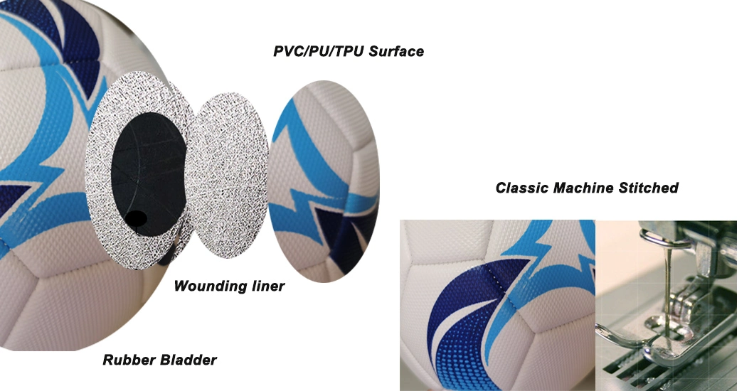 Machine Stitched Inflatable Official Size 5 PU/Synthetic Leather PVC Soccer Football