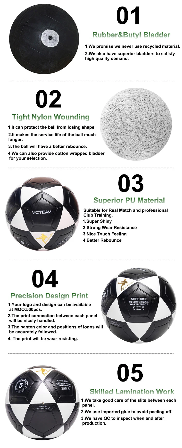 Reinforced Nylon Wounded Bladder Street Soccer Ball