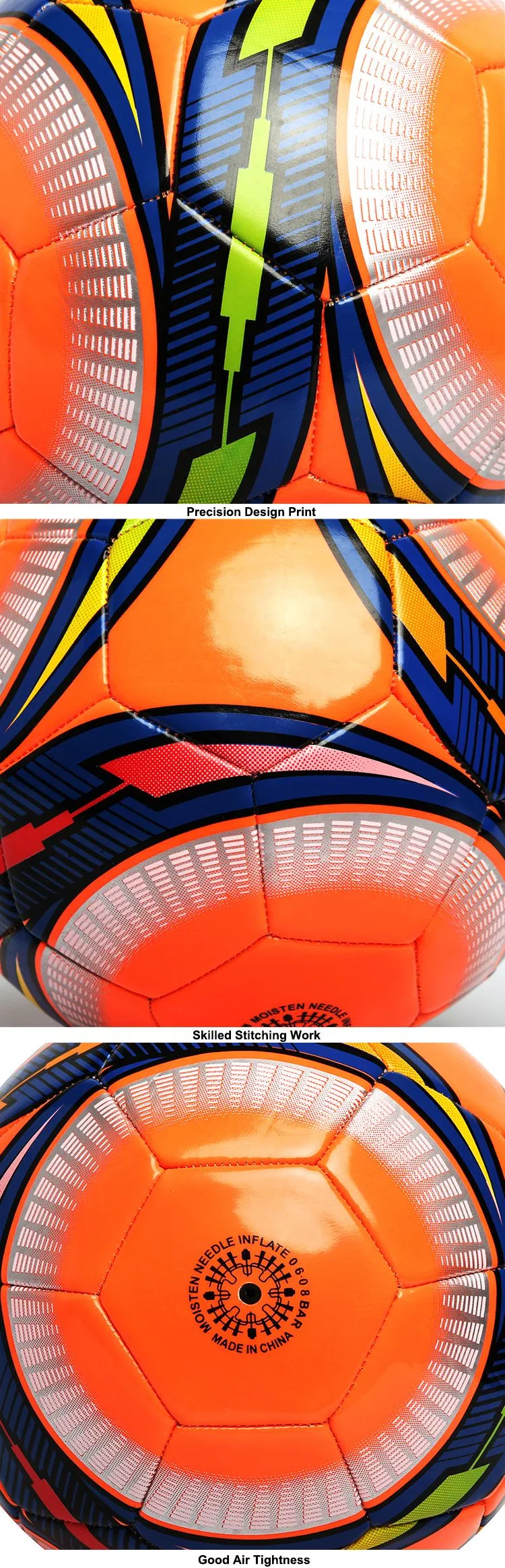 Free Sample Colorful Custom Printed Logo Soccer Ball