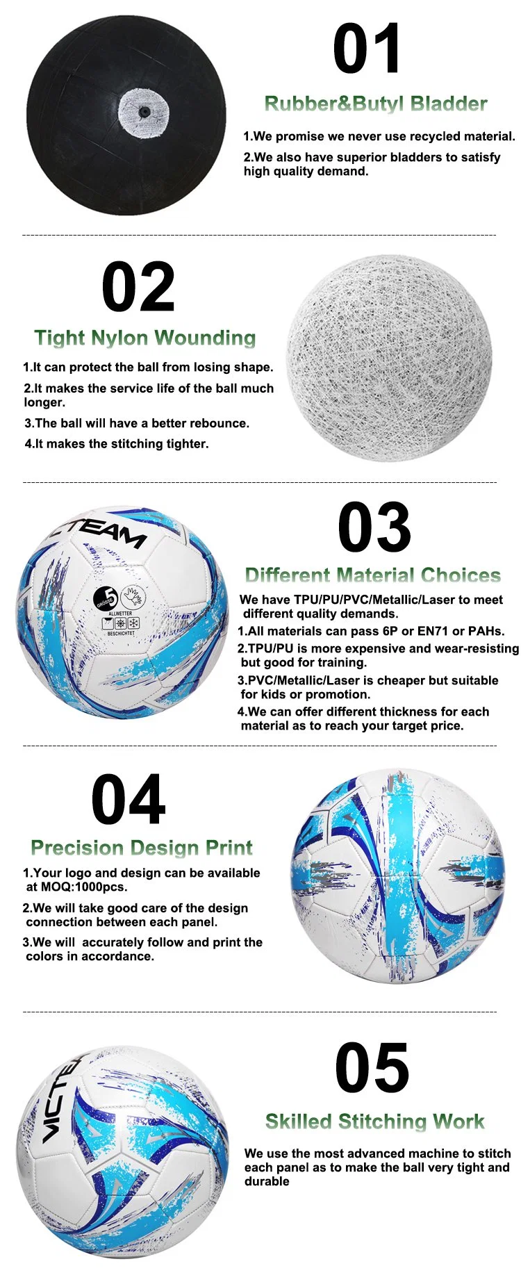 PVC Material Size 5 Machine Stitched Football