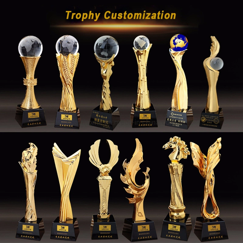 Custom Sport Football Game Resin Trophy Award Crystal Soccer Ball